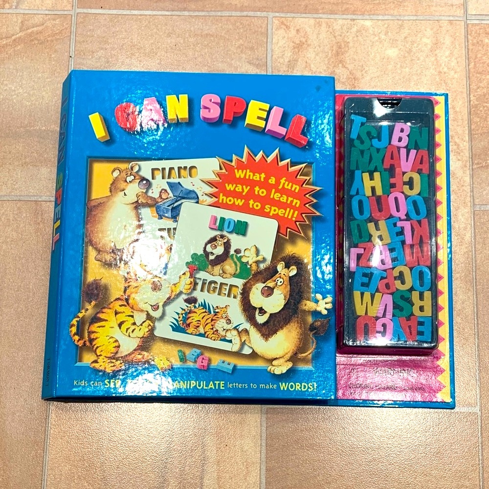 Vintage Kids I Can Spell Interactive Educational Letter Card Set